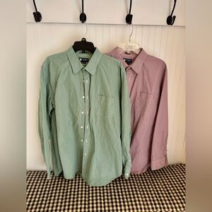 J. Crew Green and burgundy Casual Button-Down Shirts xl 17-17 1/2